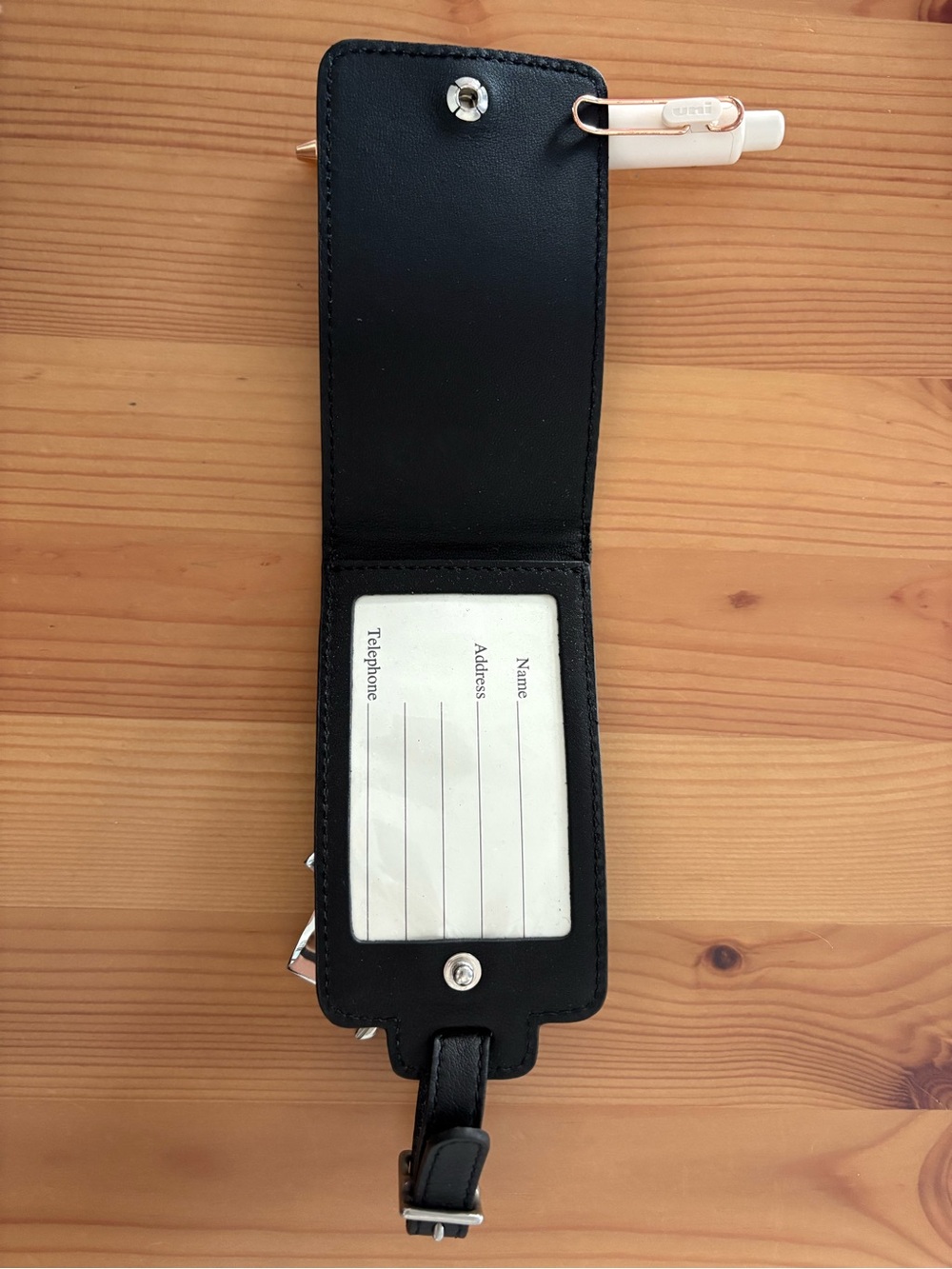 Coach Black Leather Luggage Tag with One set of lock and keys - Picture 3 of 5